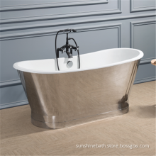 Classical Enamel Cast Iron Bathtub With Stainless Steel